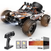 1:10 Scale RC Car for Adults & Boys, 48KM/H Speed 4X4 Hobby RC Monster Truck with Lights, 2 Rechargeable Batteries, 2.4 GHz All Terrain Remote Control Car Toys 