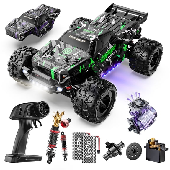 DEERC 309E Brushless Fast RC Cars for Adults, 60KM/H, Compatible with 3S Battery,1:18 Off-Road RC Truck, All Terrain 4x4 Racing Monster Car, 50 Mins, Waterproof Remote Control Monster Truck