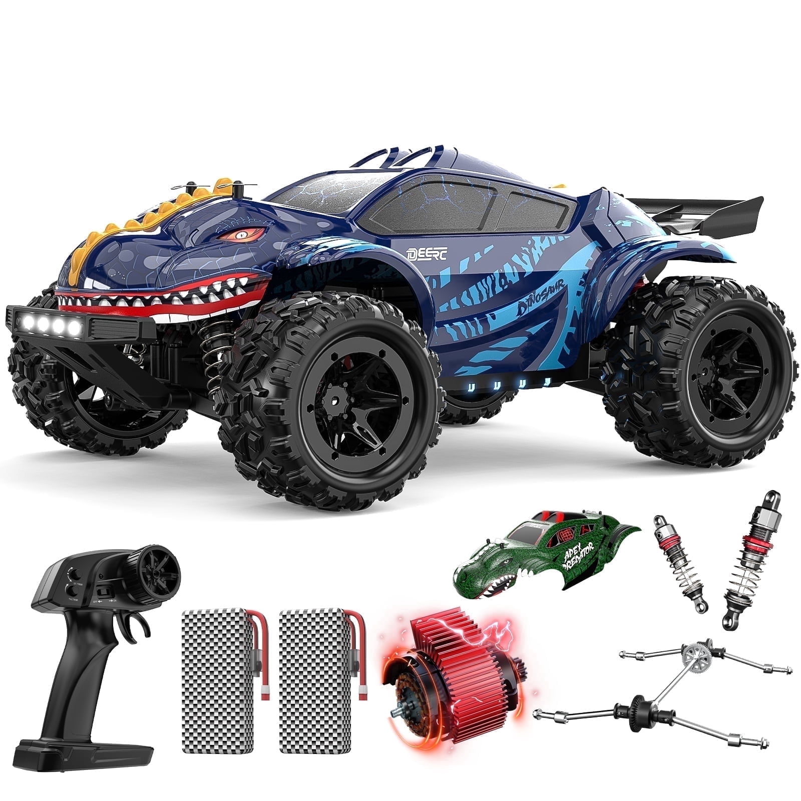 Deerc 9308E RC Car 40 KPH All Terrain 4WD Dinosaur Truck, 2