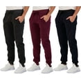 thumbnail image 1 of Real Essentials 3 Pack: Men's Tech Fleece Ultra-Soft Warm Jogger Athletic Sweatpants with Pockets (Available In Big & Tall), 1 of 6