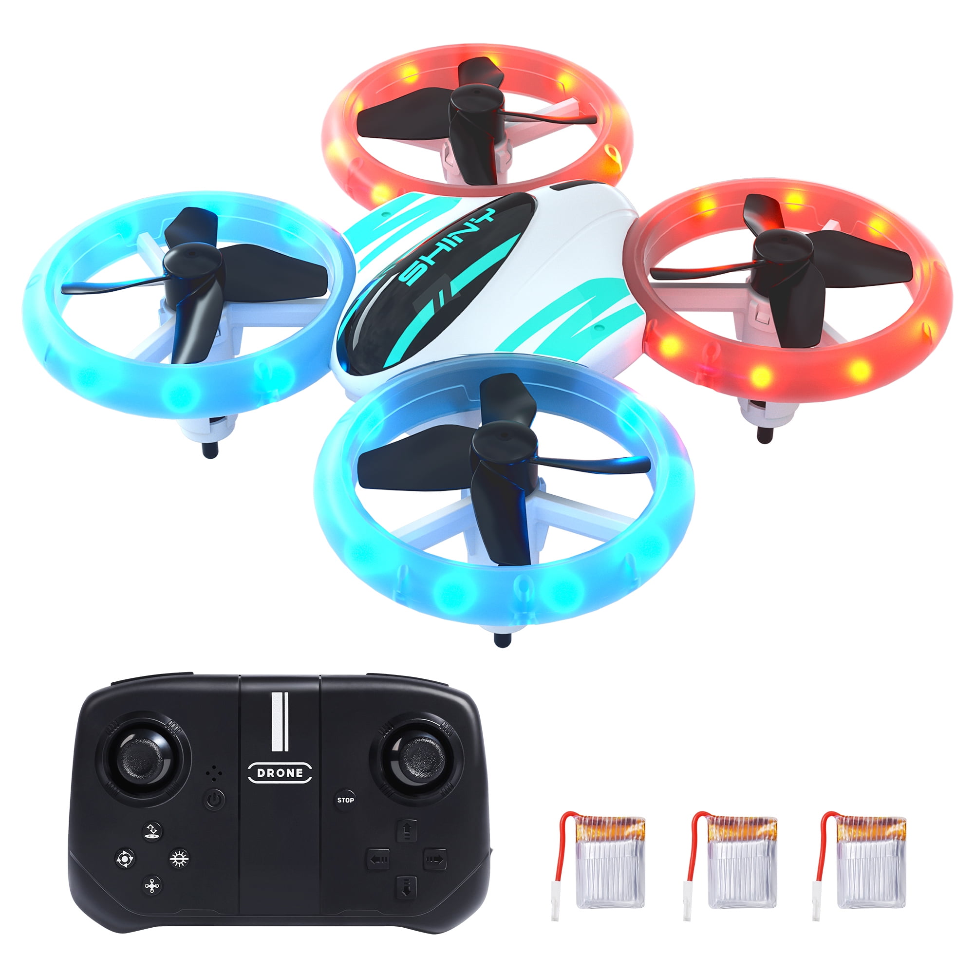 DEERC DC11 Mini Drone for Kids, RC Nano Quadcopter with LED Lights for  Beginners with Altitude Hold, Demo Mode, 3 Batteries, Green 