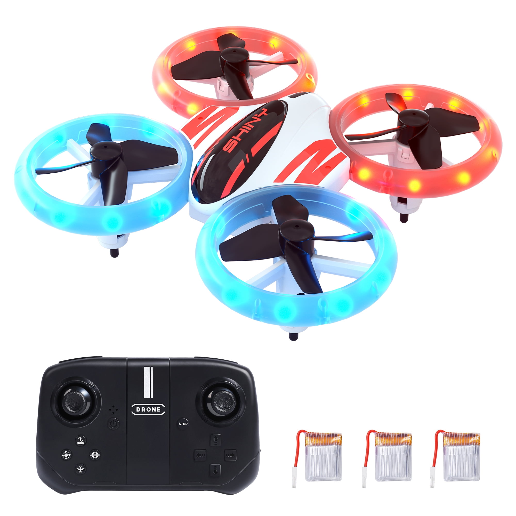 DEERC DC11 Mini Drone for Kids, RC Nano Quadcopter with LED Lights for  Beginners with Altitude Hold, Demo Mode, 3 Batteries, Green
