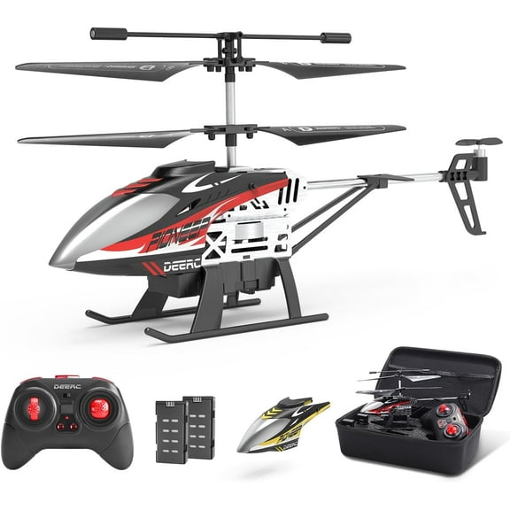 DEERC DE52 Remote Control Helicopter,Altitude Hold RC Helicopters with Storage Case Extra Shell,2.4GHz Aircraft Indoor Flying Toy with High&Low Speed Mode,2 Modular Battery for 24 Min Play Boys Girls