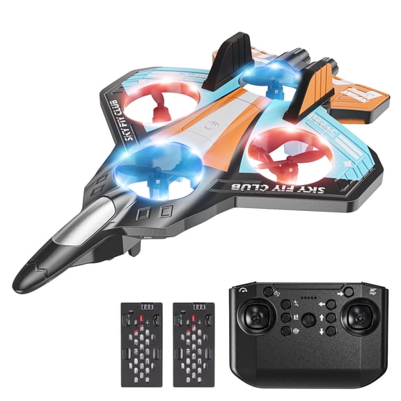Drones for Kids Mini Stunt Remote Control Airplane, Lightweight Durable Foam Design Plane with 2.4GHz Headless Mode Gliding, One-key Take-off/Landing, 2 Batteries