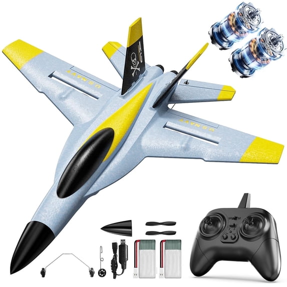 Deerc RC Airplane, F-18 Fighter Jet, 4-Channel, 2 Batteries - Walmart.com
