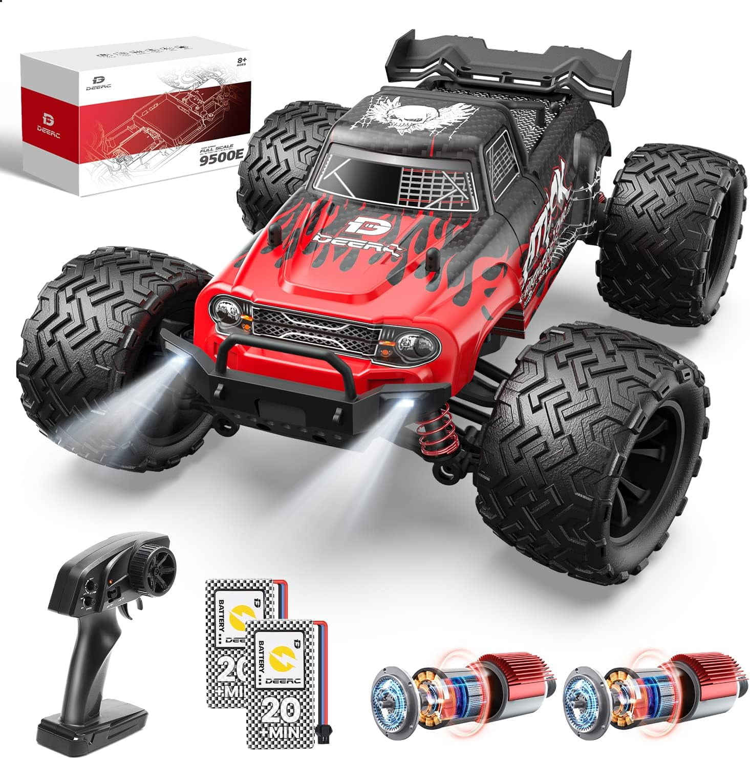 DEERC RC Car 40+ KM/H High Speed Remote Control Car for Adults, 1