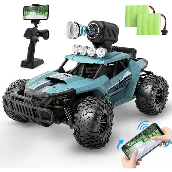 DEERC RC Cars DE36W Remote Control Car with 1080P HD FPV Camera, 1/16 Off-Road High Speed Monster Trucks for Kids Adults 60 Min Play