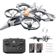 DEERC RC Plane 2.4GHz RTF Remote Control Airplane with 2 in 1 Mode for Kids, 360  Flip, 2 Batteries, Gray
