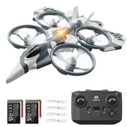 DEERC RC Plane 2.4GHz RTF Remote Control Airplane with 2 in 1 Mode for Kids, 360° Flip, 2 Batteries, Gray