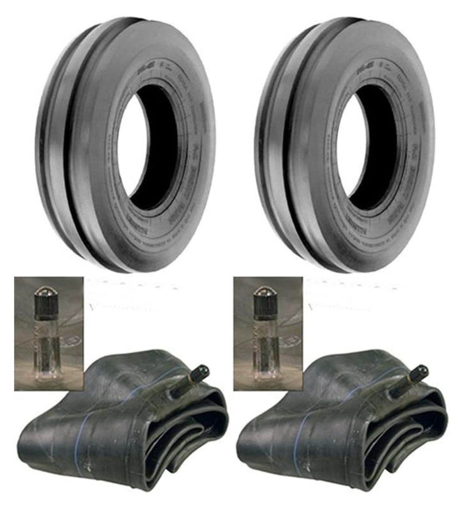 Tri Rib Wheel DEESTONE LOT of Two (2) 4.00-8 4.00x8 Tri Rib (3 Rib) Tires with Tubes ...