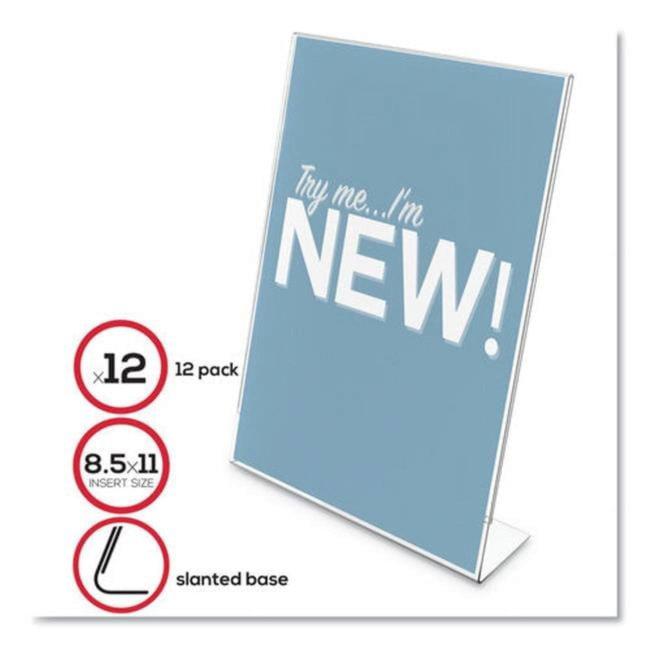 DEF 8.5 x 11 in. Classic Image Slanted Sign Holder, Clear - 12 Per Pack ...