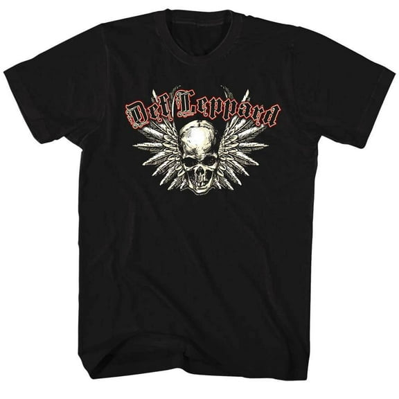 Def Leppard Winged Skull Men's T Shirt (Black)