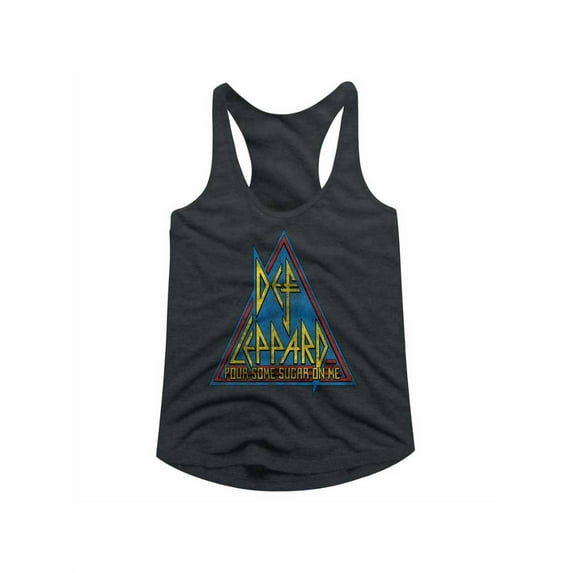 Def Leppard 1980's Heavy Metal Band Primary Triangle Womens Racerback Tank Top