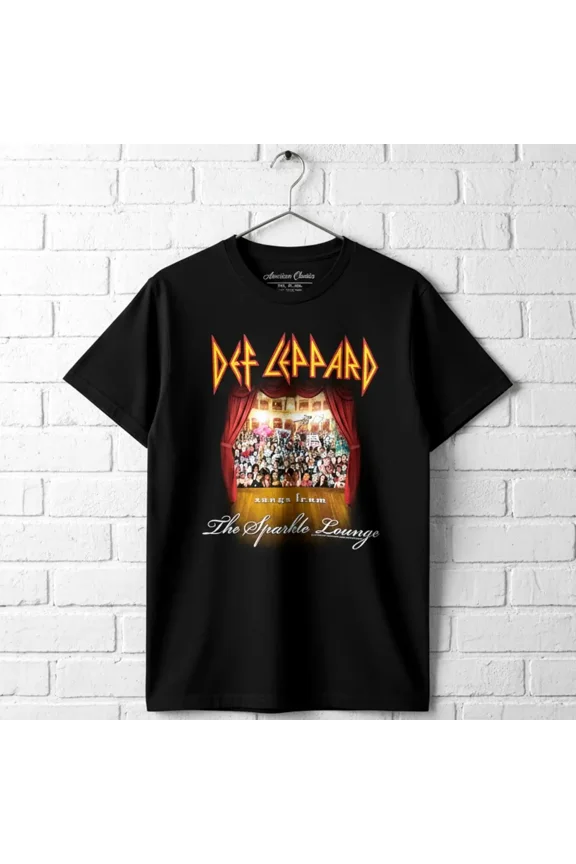 DEF LEPPARD-SPARKLELOUNGE-BLACK ADULT S/S TSHIRT-LT (Black, Big&Tall4XLT)