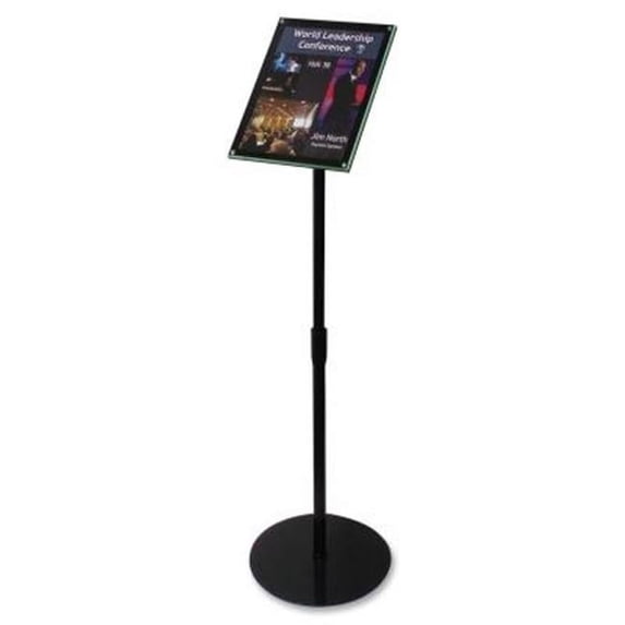 DEF790804 Deflect-O Telescoping Sign Holder, 8.5 x 11 in. - Black
