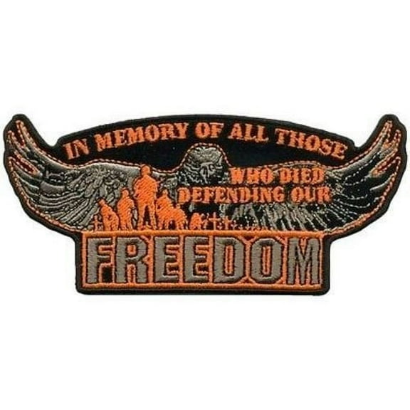 DEFENDING OUR FREEDOM 11x5 BACK PATCH POW Veteran VET Biker Motorcycle