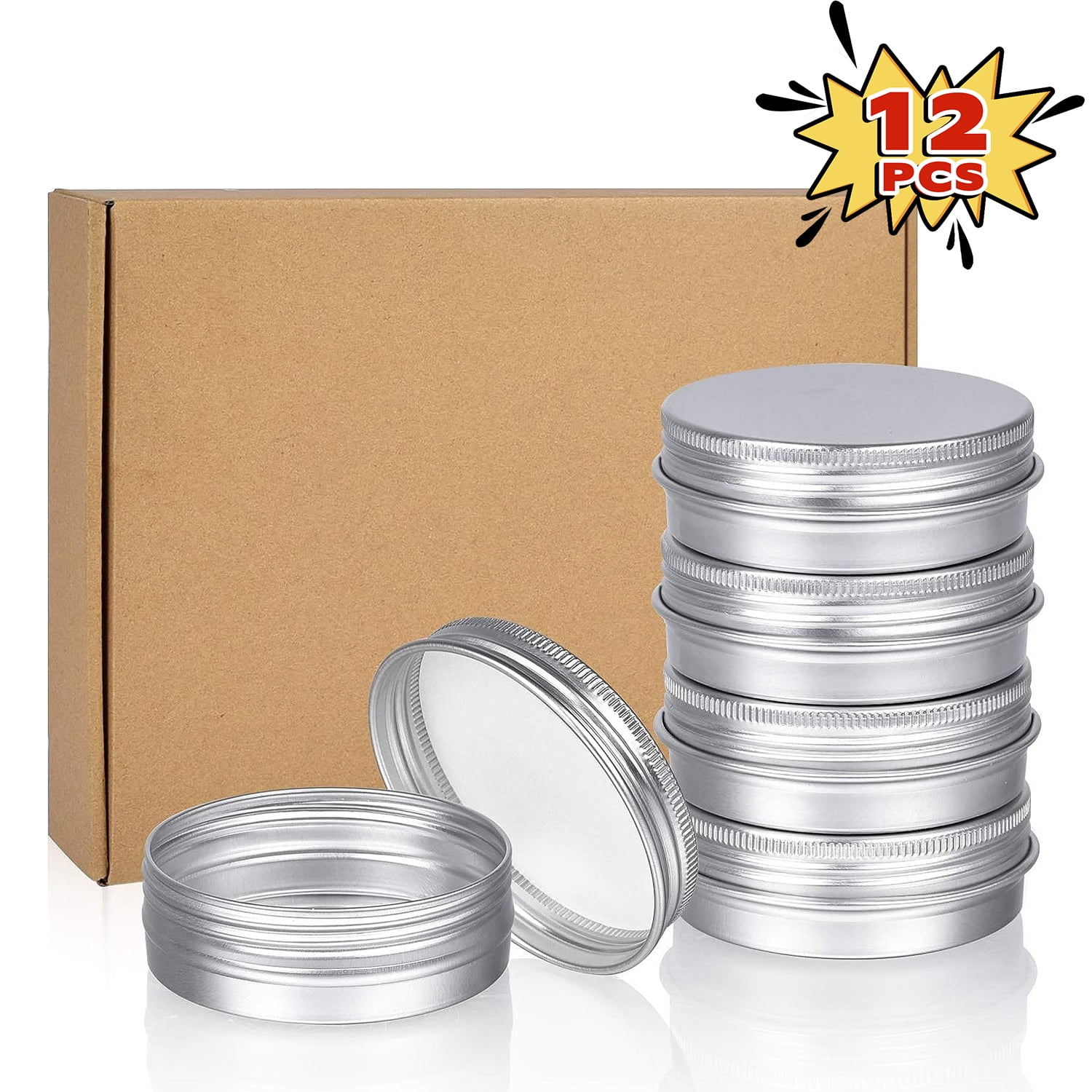 24ea - 2 oz Gold Window Deep Round Tin Can-Pkg by Paper Mart