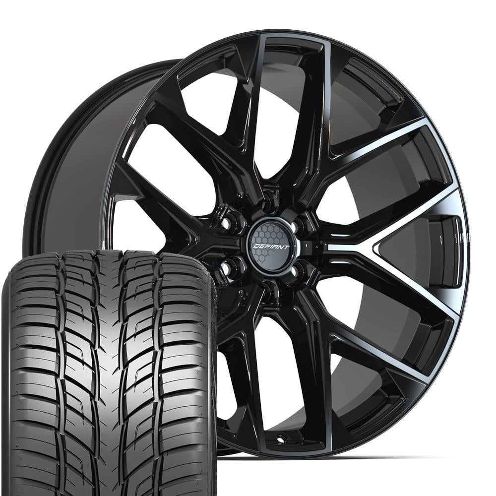 DEFIANT Wheels DF17A 24 Inch Rims and Tires Fit 6x139.7 24x10 Gloss ...
