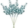 thumbnail image 1 of DEFNES 15 Pack Christmas Glitter Berries Stems, 7.8Inch Artificial Christmas Picks, for Christmas Tree Ornaments, DIY Xmas Wreath, Crafts, Holiday and Home Decor (Light Blue), 1 of 7