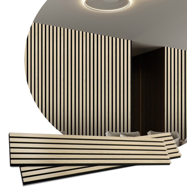 DEFNES 2 Pack Wood Wall Panels, 94.49” x 12.6" Wood Slat Wall Panel for