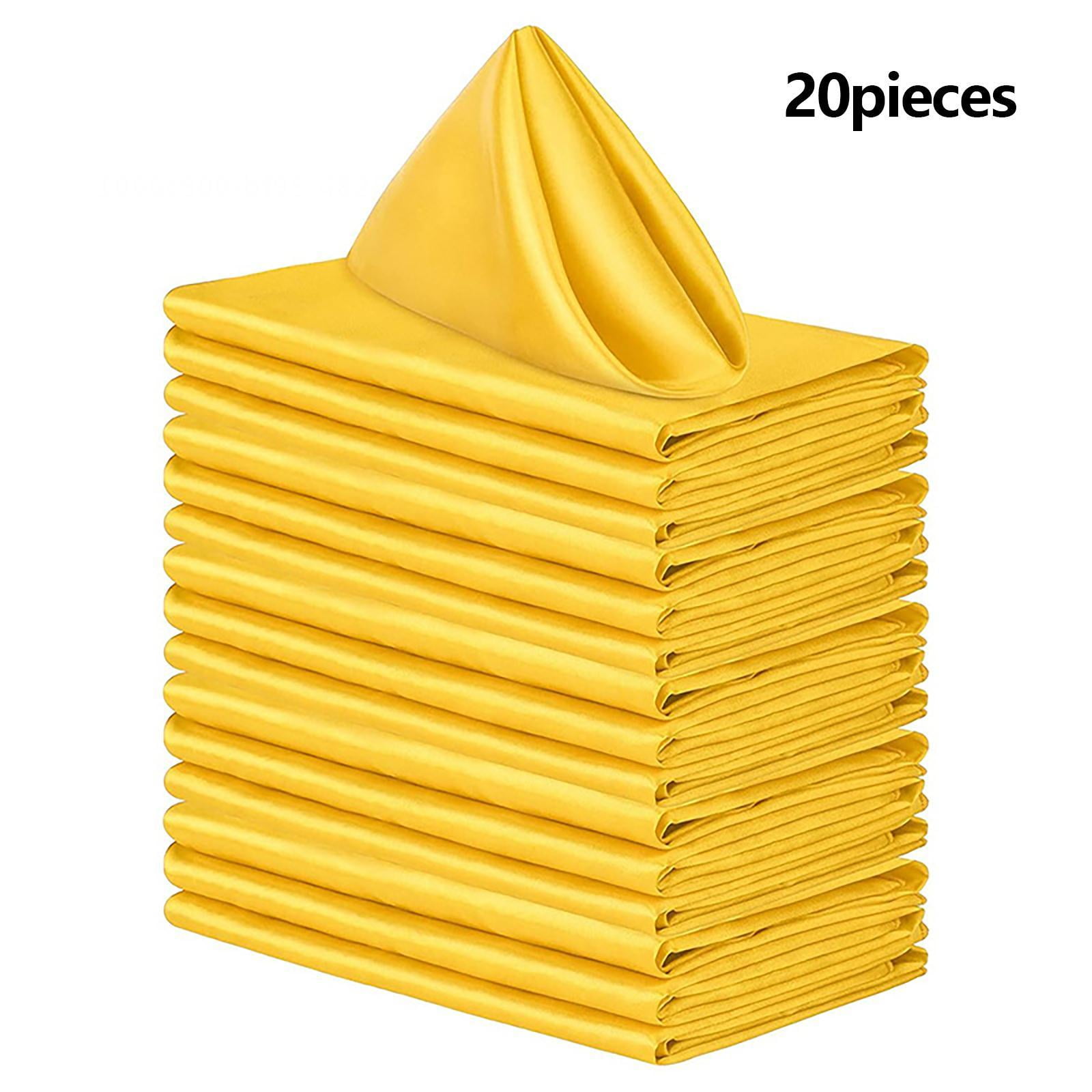 DEFNES 20 Pack Square Napkin Cloth, High Density Silk Faux Napkin Cloth
