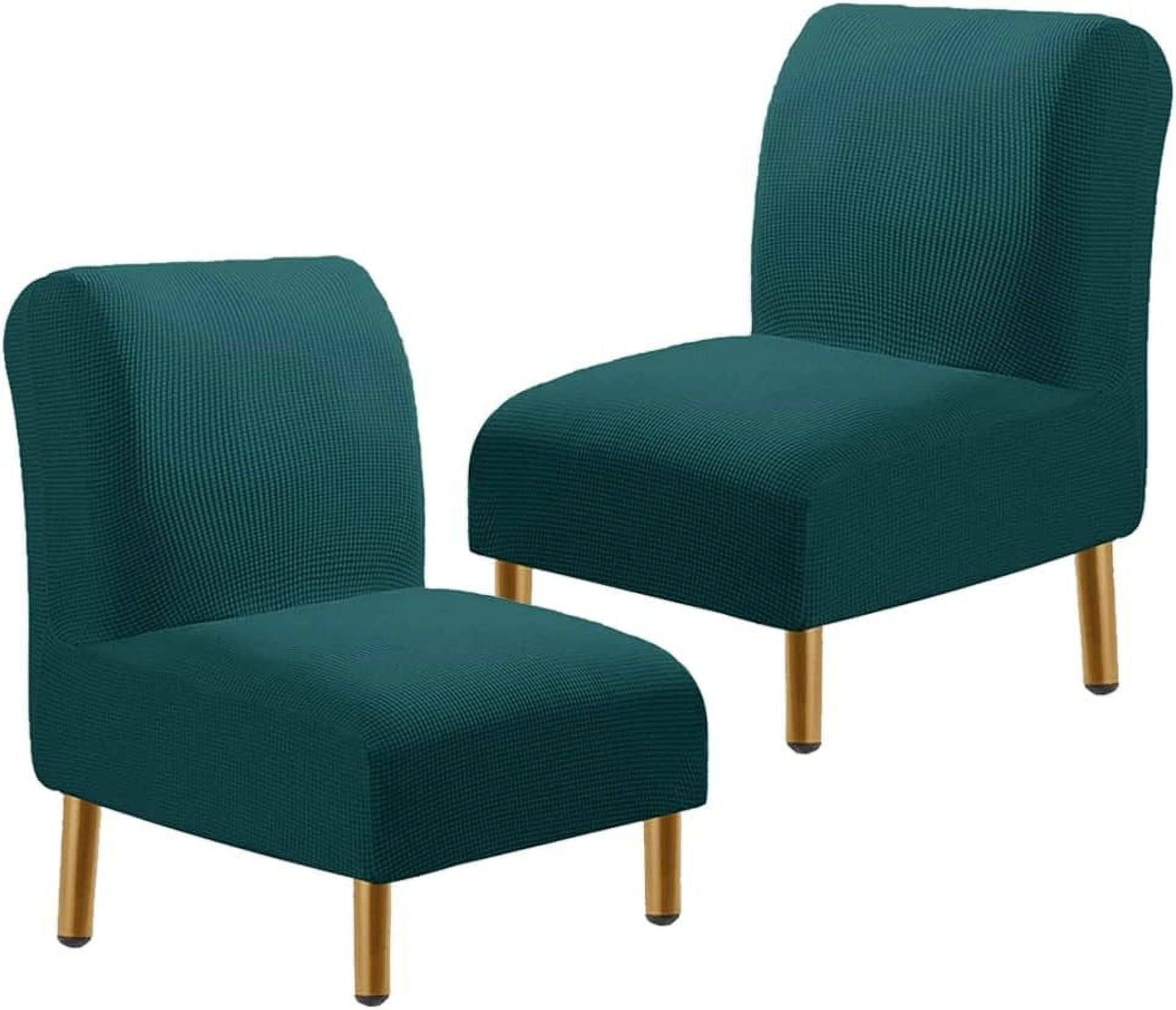 DEFNES Armless Accent Chair Cover Slipper Chair Slipcover Without Arms Stretch Jacquard Chair