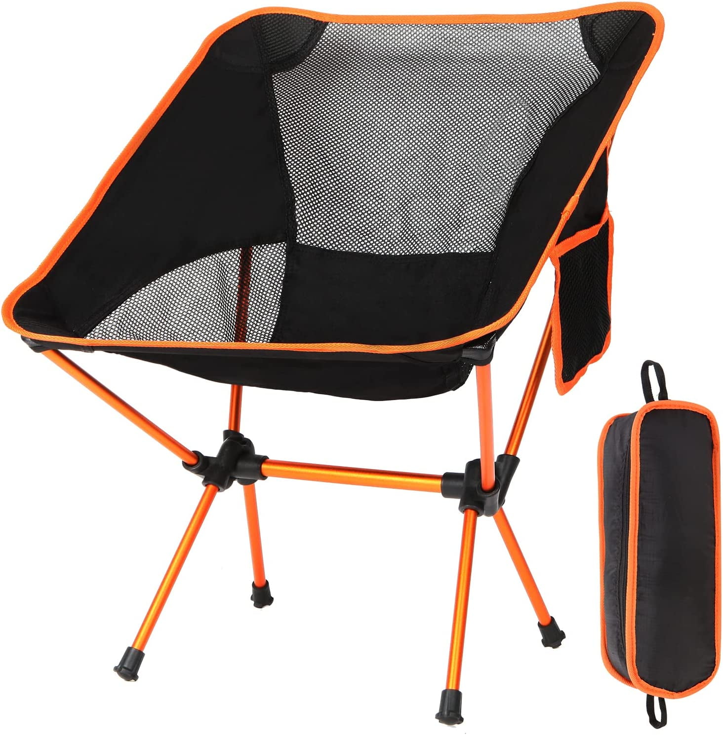 DEFNES Folding Camping Chair Lightweight Backpacking Chair with Carry Bag and Side Pocket for Camping Hiking Beach Fishing Travel and Picnic Walmart