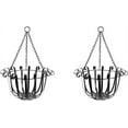 thumbnail image 1 of DEFNES Hanging Baskets for Indoor Plants,12 inches Metal Openwork Hanging Planter of Plant Hangers, Garden Home Decor (2 Pack), 1 of 7