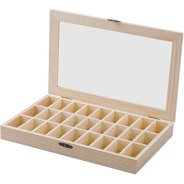 DEFNES Hardwood Large Wooden Jewelry Box for Women, Solid Wood Vintage  Jewelry Organizer Box with 27 Compartments 