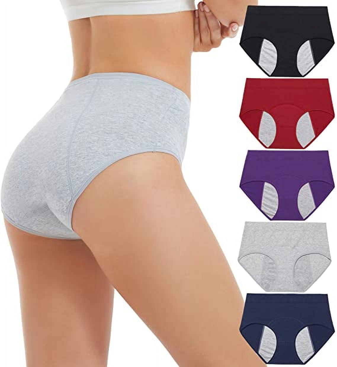 PULIOU Period Underwear for Women Menstrual Panties Teens High Waisted  Cotton Po