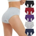 thumbnail image 1 of DEFNES Leak Proof Underwear for Woman Cotton Overnight Menstrual Panties Briefs (5 Pack), 1 of 6