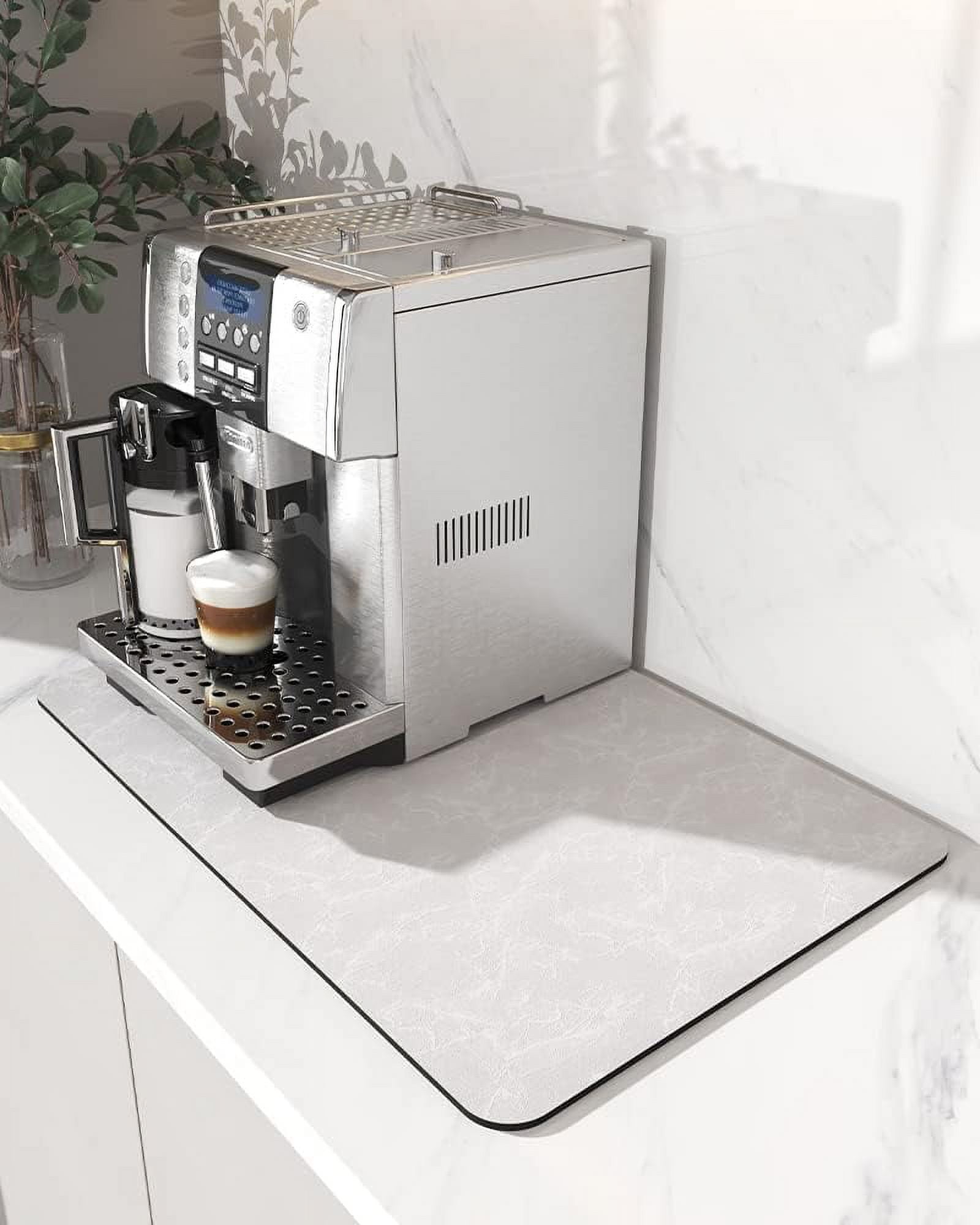 DEFNES Light Gray Coffee Mat, Coffee Maker Mat for Countertops ...