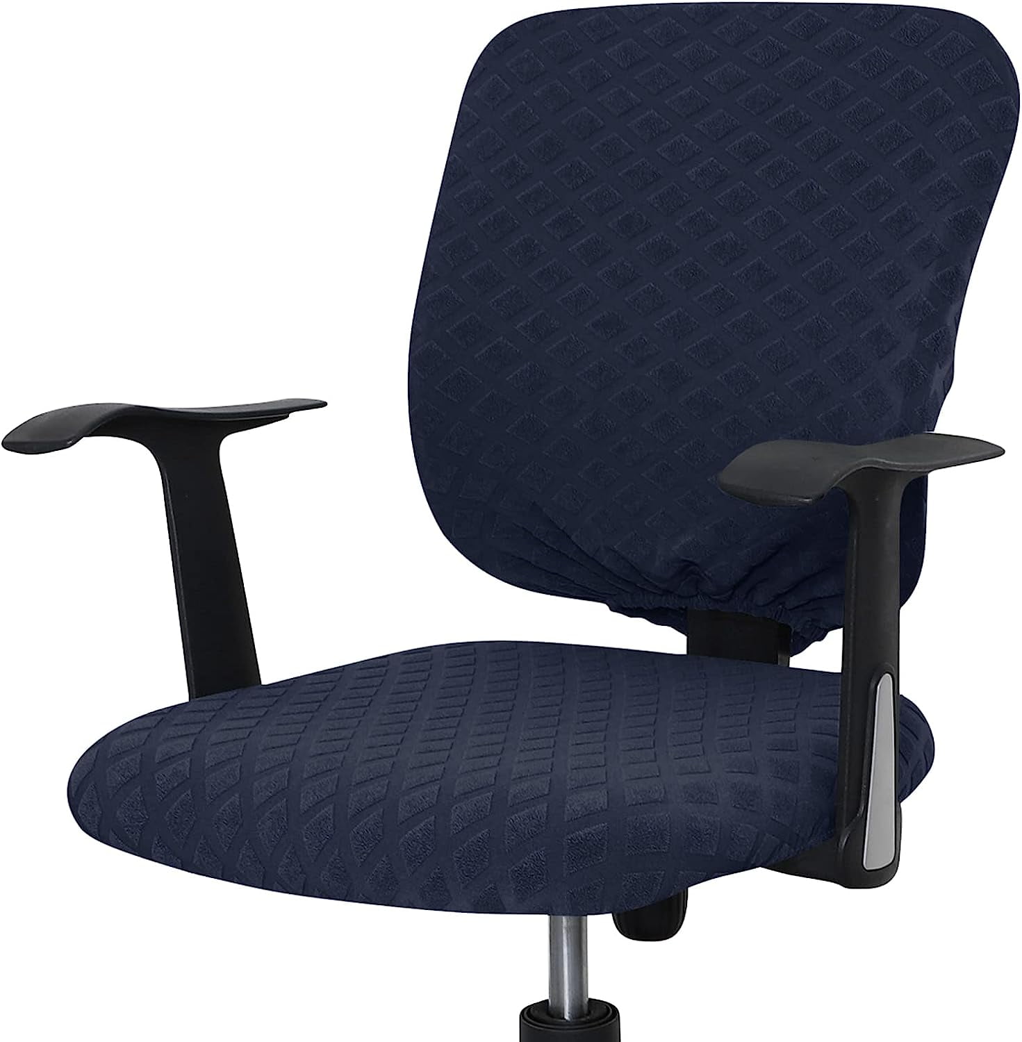 DEFNES Office Chair Cover Universal Swivel Chair Cover Water Resistant Stretch Removable Chair Cover Computer Chair Seat Cover Navy Blue Chair Seat