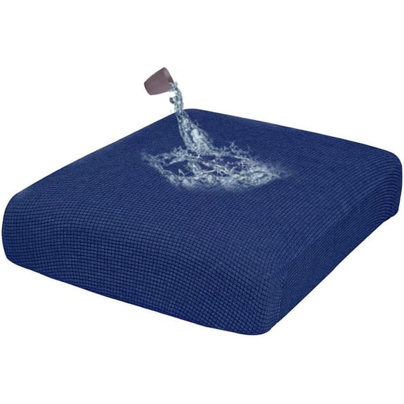 DEFNES Stretch Jacquard Individual Loveseat Cushion Cover Slipcovers Waterproof Couch Cushion Covers Chair Sofa Seat Protector Covers (Navy Blue, 1Pcs)