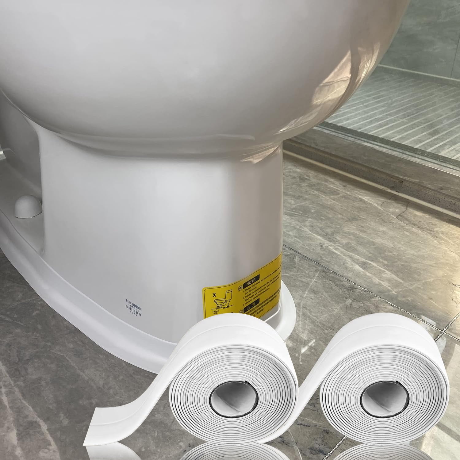 DEFNES Strip Caulk Tape,10.5FT x 1.5IN Self Adhesive Caulking Sealant