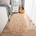 thumbnail image 1 of DEFNES Ultra Soft Fluffy Bedroom Rugs,2.6' X 5.3' Oval Beige Fluffy Rugs for Bedroom,Small Throw Rugs, Kids Room Carpet Modern Shaggy Area Rugs Home Decor, 1 of 7