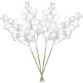 thumbnail image 1 of DEFNES15 Pack Christmas Glitter Berries Stems, 7.8Inch Artificial Christmas Picks, for Christmas Tree Ornaments, DIY Xmas Wreath, Crafts, Holiday and Home Decor (White), 1 of 7