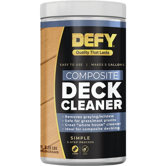 SaverSystems DEFY Composite Deck Cleaner, 2.25 LB Container — Exterior Wood Surfaces, UV-Resistant Formula
