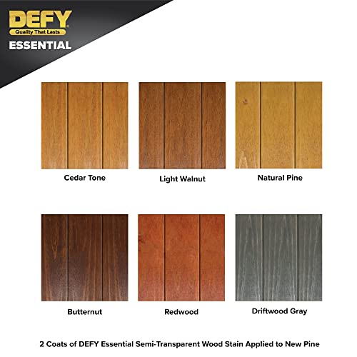 DEFY Essential Semi Transparent Exterior Deck Stain and Sealer One Day Deck Stain & Fence