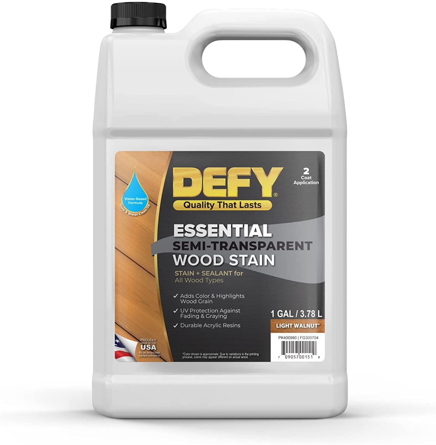 DEFY Essential Semi Transparent Exterior Deck Stain and Sealer - One ...