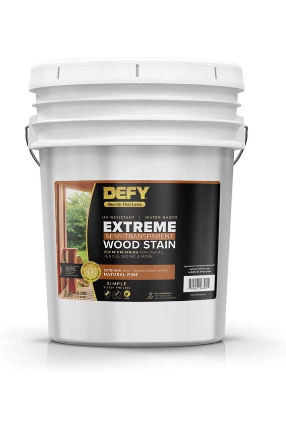 DEFY Extreme 5 Gallon Exterior Wood Stain, Crystal Clear