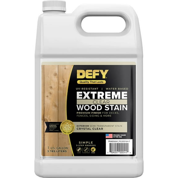DEFY Extreme 1 Gallon Exterior Wood Stain, Crystal Clear