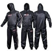 DEFY Heavy Duty Hooded Sauna Sweat Suit for Weight Loss, Intense Workouts & Exercise, Black, 3XL