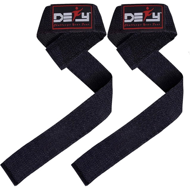 DEFY Sports Weight Lifting Hooks – Dip Bar Straps, Wrist Support, Red Nylon, One Size Fits All, Crossfit