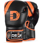 DEFY Marvelous Boxing Gloves - Ideal for Men & Women, Muay Thai, Kickboxing, MMA, Black/Orange, 8 oz