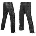 thumbnail image 1 of DEFY Men's Thick Cowhide Leather - Full Grain Motorcycle - Leather Pants, 1 of 5