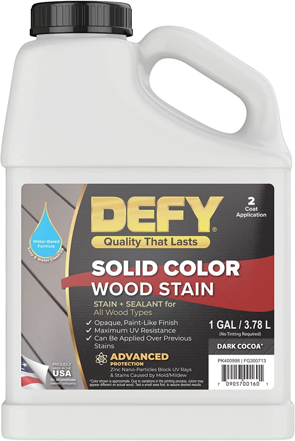 DEFY Solid Color Brown Wood Deck Paint Stain, 1 gal - Walmart.com