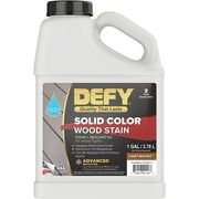 DEFY Solid Color Wood Stain Sealer - Deck Paint and Sealer for Decks, Fences, Siding, Outdoor Wood Furniture, & All Exterior Wood Types - Light Walnut, 1 Gallon