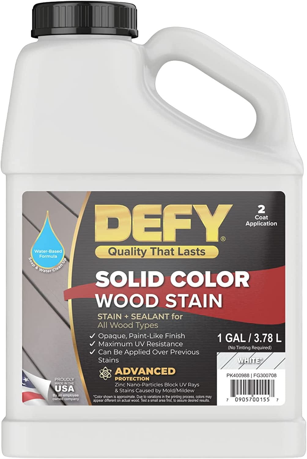 DEFY Solid Color Wood Stain Sealer Deck Paint and Sealer for Decks