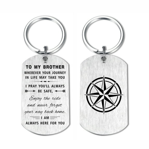 DEGASKEN Brother Key Chain - Ideal Gift for Boys, Men, Birthdays, Christmas, Father's Day, Metal Engraved